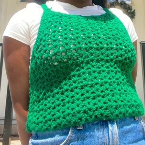 fun, green crochet tank top!